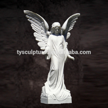Standing opening wings romantic handmade marble guardian angels