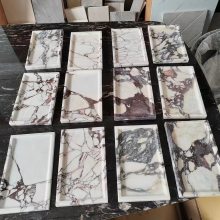 Italian White Marble Calacatta Viola Marble Tray for Hotel