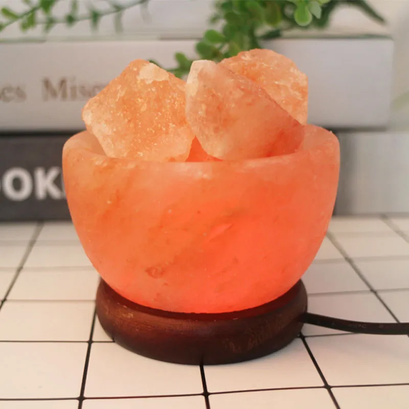 Wholesale Himalayan Salt Lamp with LED Lights for Home Decoration