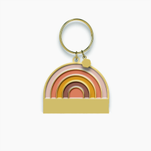 Metal Multicolored Rainbow Keychain with Enamel Design