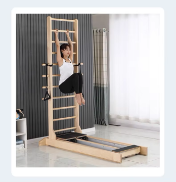 Advanced Pilates Reformer Training with Maple Wood Two-way Sliding Ladder for Fitness and Body Building