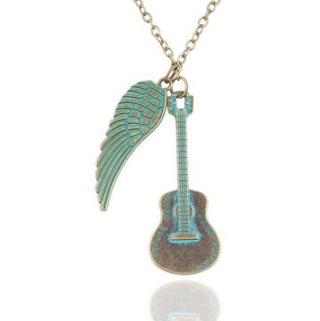 Ancient guitar shape necklace for women