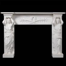 New design decorative carved white marble fireplace mantel suites
