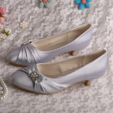 Silver Wedding Heels Closed Toe