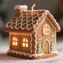 Gingerbread House Christmas Candles