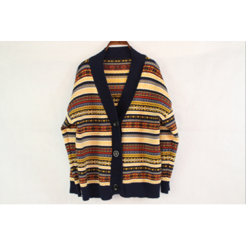 Women'S Ethnic Style Striped Knitted Cardigan