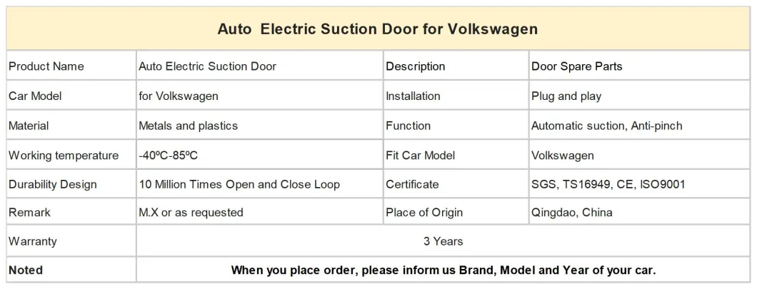 Universal Auto Electric Suction Door for Volkswagen and Skoda