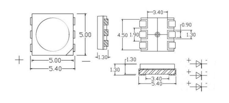 5050 SMD LED Size