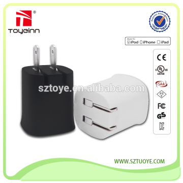 5v 2.4a Foldable plug usb charger japan usb charger