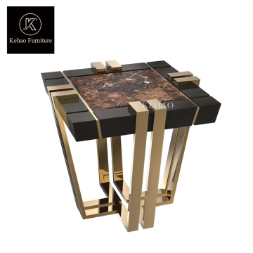 Vintage Golden Metal Frame Side Tables & Nesting Coffee Tables
