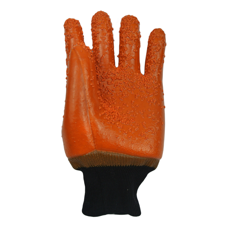 Brown sponge composite cloth cold gloves.Black Knit Wrist