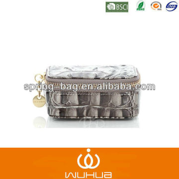 crocodile leather luxurious cosmetic bag