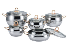 Stainless Steel Golden Handle Apple Shape Cookware Set