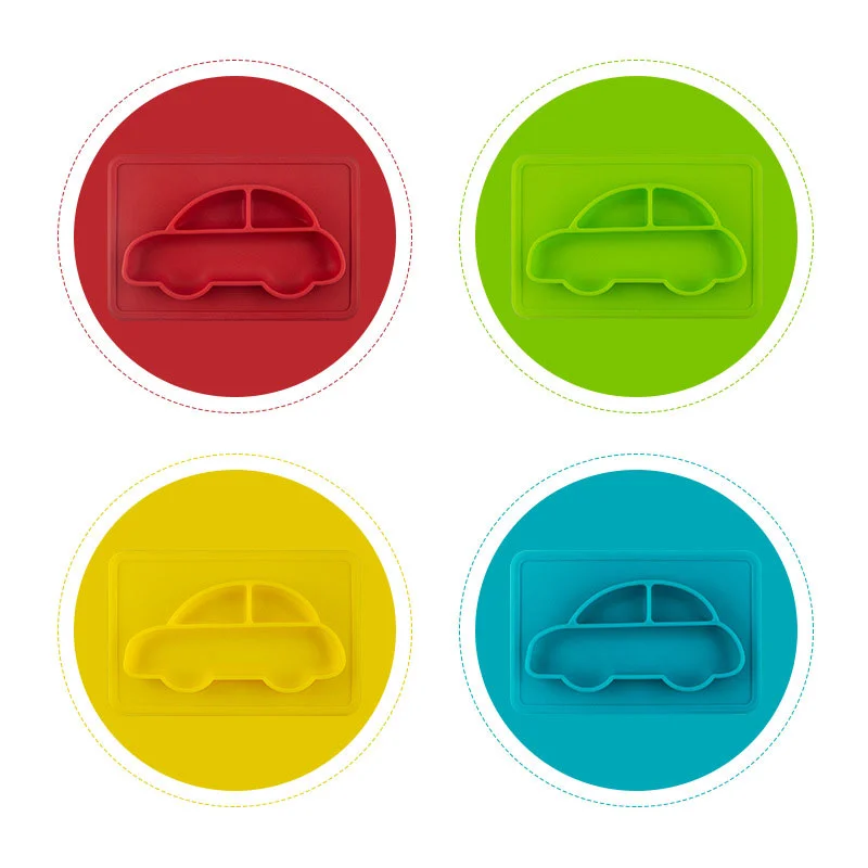 Certificated Non-Slipbaby Cartoon Silicone Car Placemat Plate