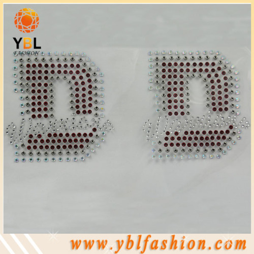 Fashion Hot fix rhinestone letters transfer motif