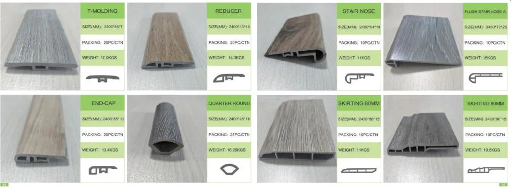 Outdoor Floor Lvt Dry Back Floor Vinyl Plastic Wood Grain Spc Click Flooring