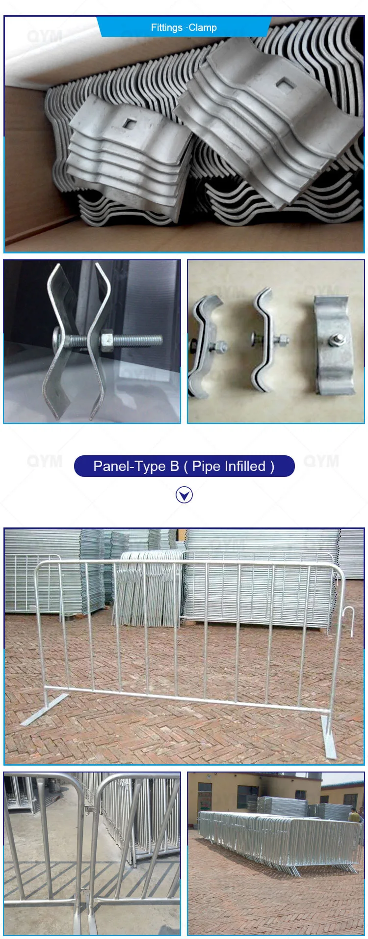 Anping Factory Hot Dipped Galvanized Temporary Fence for Events