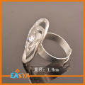 Fesyen barang kemas aksesori Matt Silver bunga Crystal cincin boleh laras