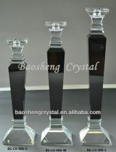 Black Crystal Pillar Glass Candlesticks Wholesale (BS-CH006)