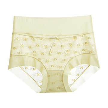 Discount Jacquard Lace Trim Mid-High Waist Sheer Panties