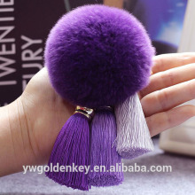 Cusomized PomPom Genuine Fur Charm Key Chain