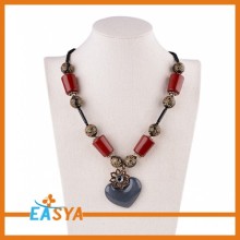 Heart Shape Pendant Beads Chain Necklaces