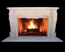 Modern Style Decorative Marble double sided fireplace