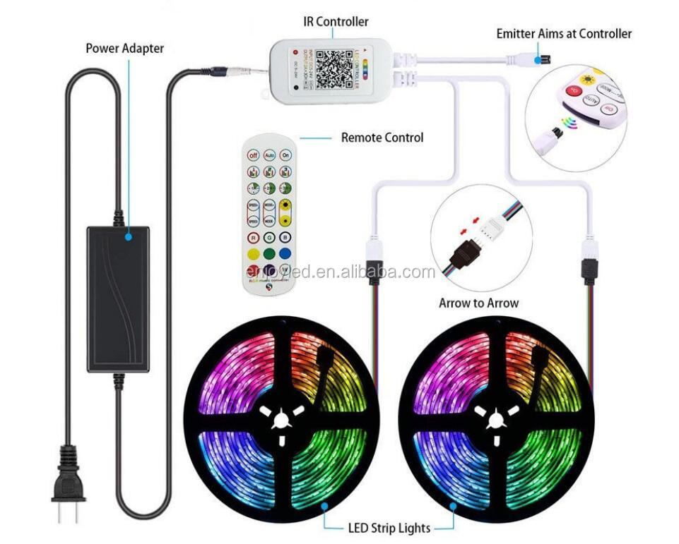 Smart WIFI tuya Smart App Control Led Strip Light RGB Tape 5M 10M DC12V SMD 2835 5050 Flexible RGB LED Stripe Ribbon Diode