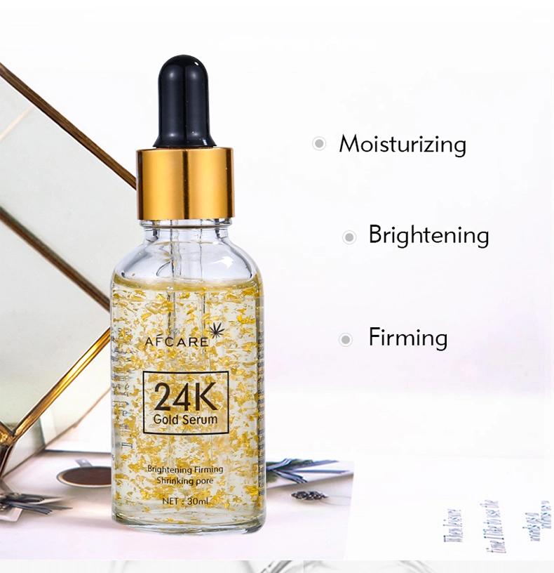 OEM ODM Facial Collagen Moisturizing Lift Firming Anti-Aging Anti-Wrinkles Whitening Face Skin Care 24K Gold Serum