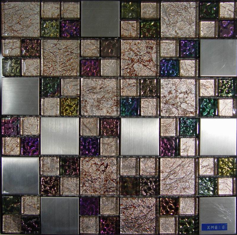 Golden Foil Crystal Glass Mosaic