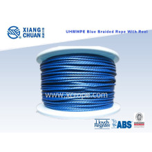 UHMWPE azul corda trançada com bobina