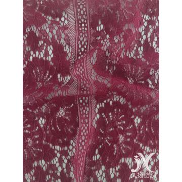 Wine Corded Cotton Nylon Rayon Lace