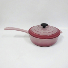 Purple Enameled Cast Iron Sauce Pan With Handle