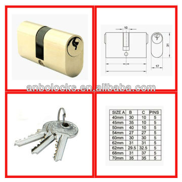 High Quality oval Brass door lock cylinder with Competitive Price