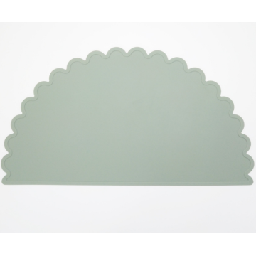 Placemats de silicone para crianças meia esteira de flor redonda