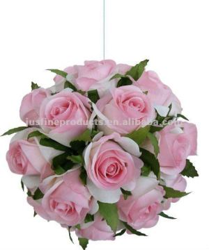 6" Artificial Rose Ball, Artificial Wedding Flower Ball, Silk Rose Ball