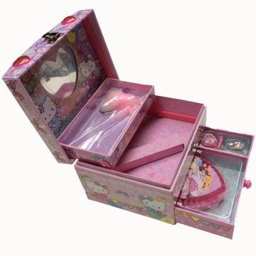 Paper drawer three-layer cosmetic storage box