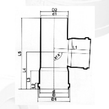 BS5255 / 4514 Drainage Upvc Tee Tige en caoutchouc Gris