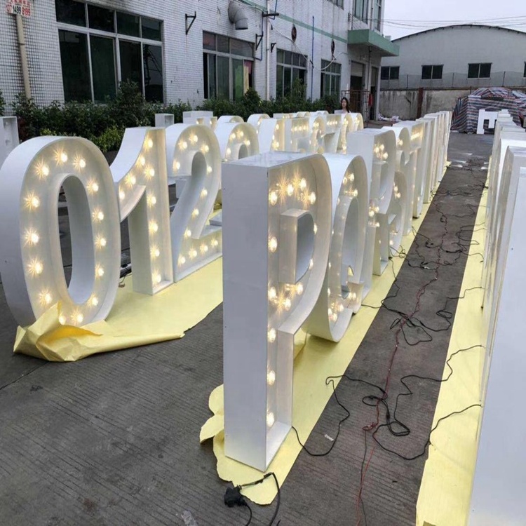 Outdoor LED Light Up Letter Bulb Letters 3D lights Signage Channel Marquee Letters