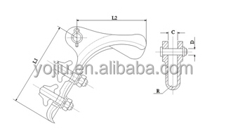 Other Accessories Overhead Electric Power Fitting Bolt Tension Cable Strain relief Clamp