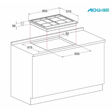 Utensílios de Cozinha em Aço Inoxidável 4 Queimador Cooktop