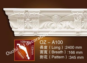 Home decor Polyurethane foam crown molding/ pu cornice