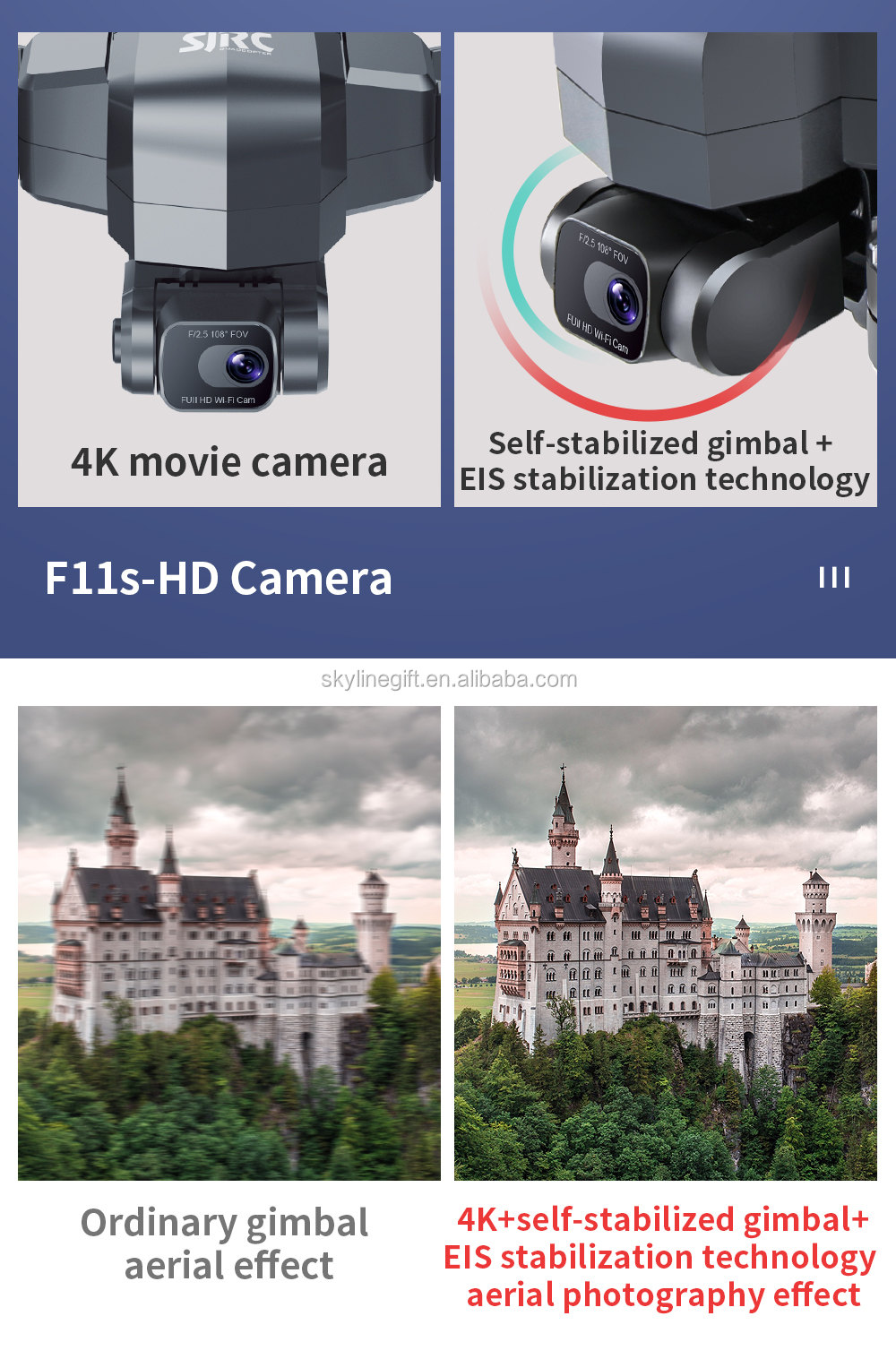 Fast shipping SJRC F11 4K Pro Drone With 2 axis gimbal with 30min flying time and 1.2km FPV Distance