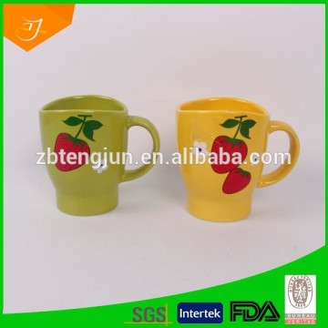 solid color glazed mug, casting mug ceramic, color glazed mug print decal