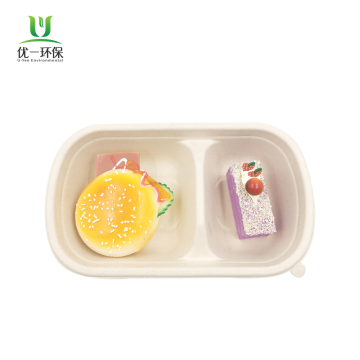 Sugarcane Tableware 1000ML 2-Compartment Food Container