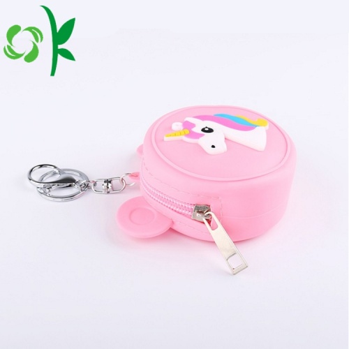 Indah Kartun Hewan Zip Coin Kustom Silicone Purse