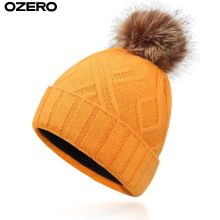 White Label Fleece-lined Snow-Capped Mountains Polyester Windproof Flexible Women's Winter Pine Hat