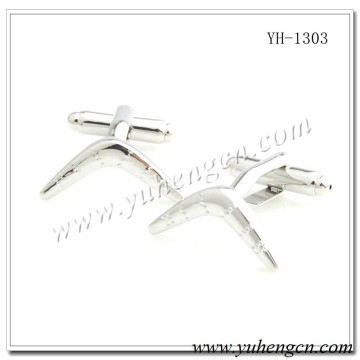 YH-1303 Novelty Funny Silver Boomerang Cufflinks