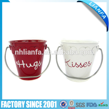 High Quality Chinese Factory Valentines series galvanized tin bucket