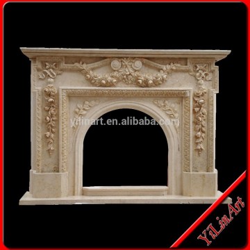 Indoor Natural Marble Fireplace Surround, Stone Fireplaces Mantel